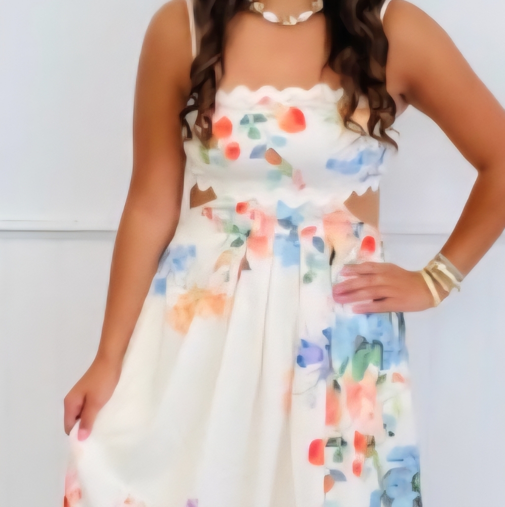 Beautiful Maxi Dress Cut Out Sides Open Back